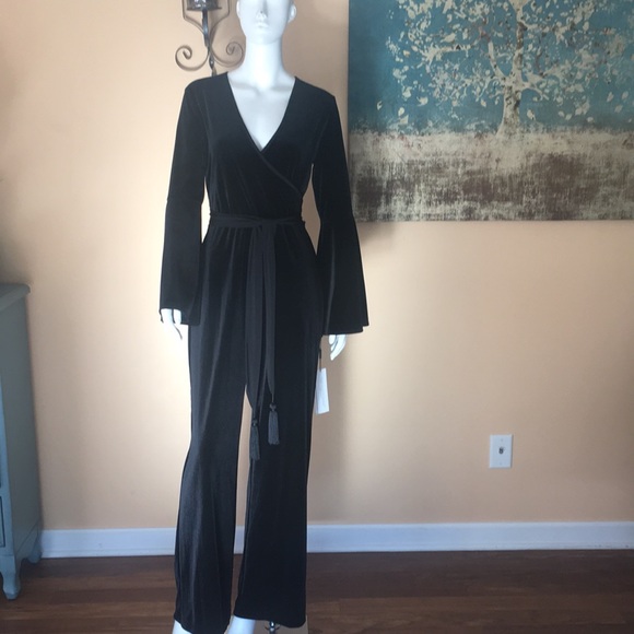 Calvin Klein Pants - Calvin Klein black velvet  Jumpsuit size 4